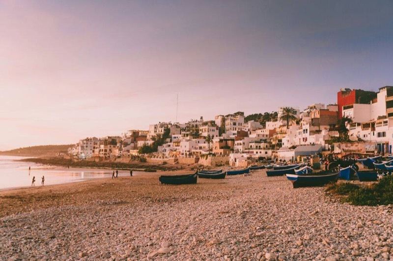 Taghazout village and bay in the morning light