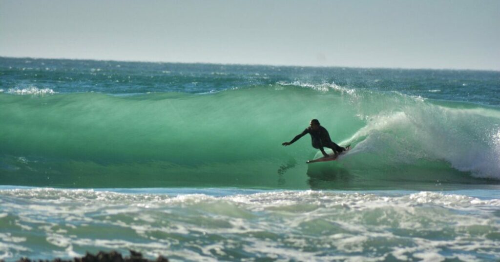 Remote surf break at Sidi Ifni coastline Morocco